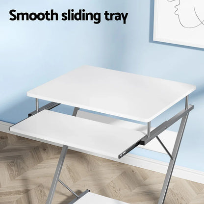 Artiss Computer Desk Keyboard Tray Shelf White 60CM - Mekamart Australia