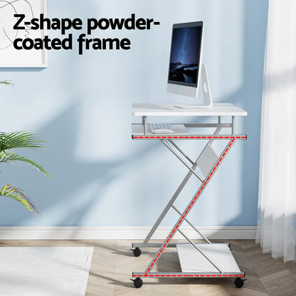 Artiss Computer Desk Keyboard Tray Shelf White 60CM - Mekamart Australia