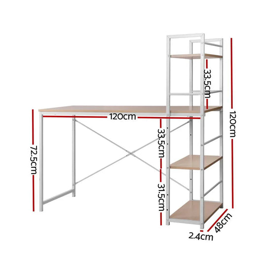 Artiss Computer Desk Shelf Oak 120CM - Mekamart Australia