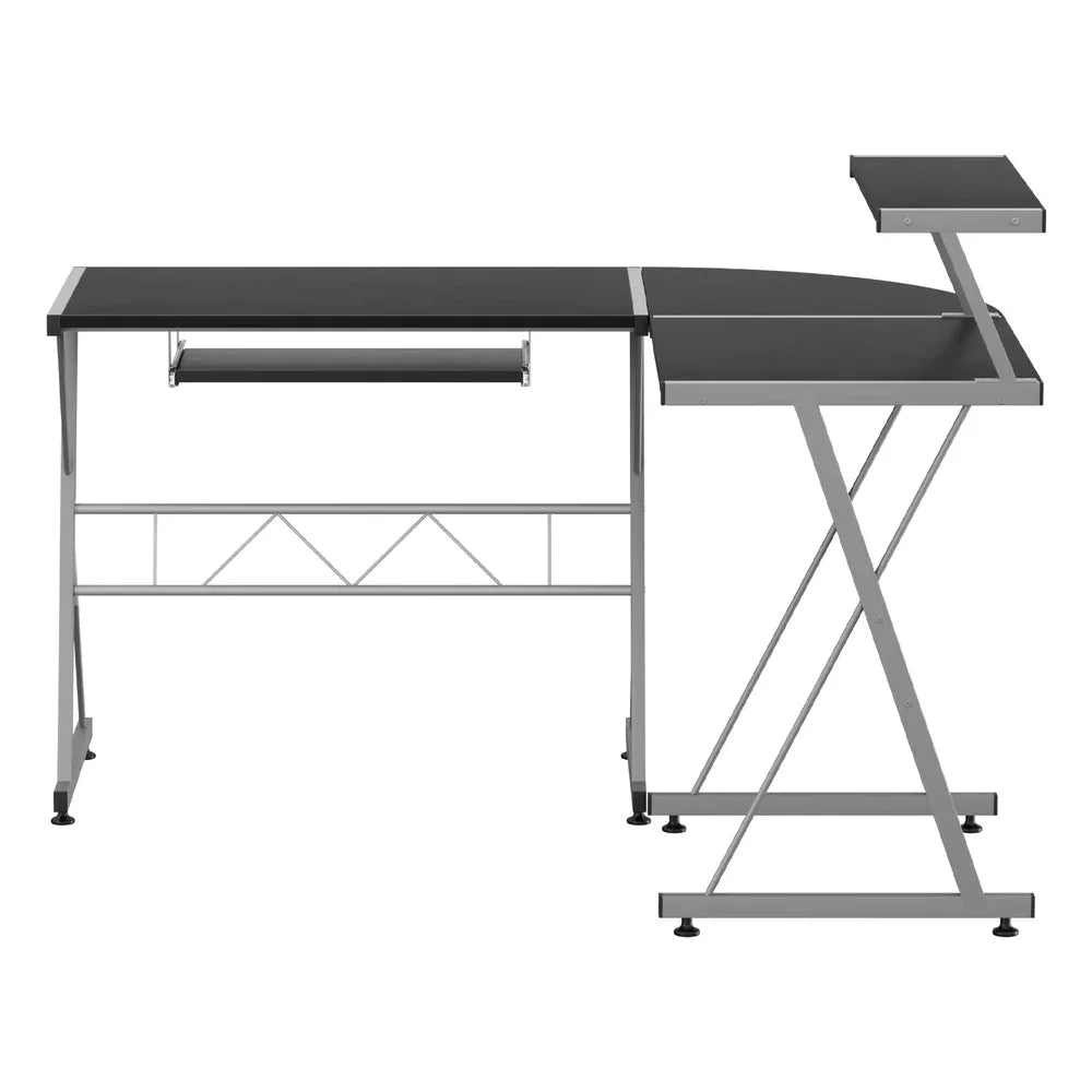 Artiss Computer Desk L-Shape Keyboard Tray Shelf Black - Mekamart Australia