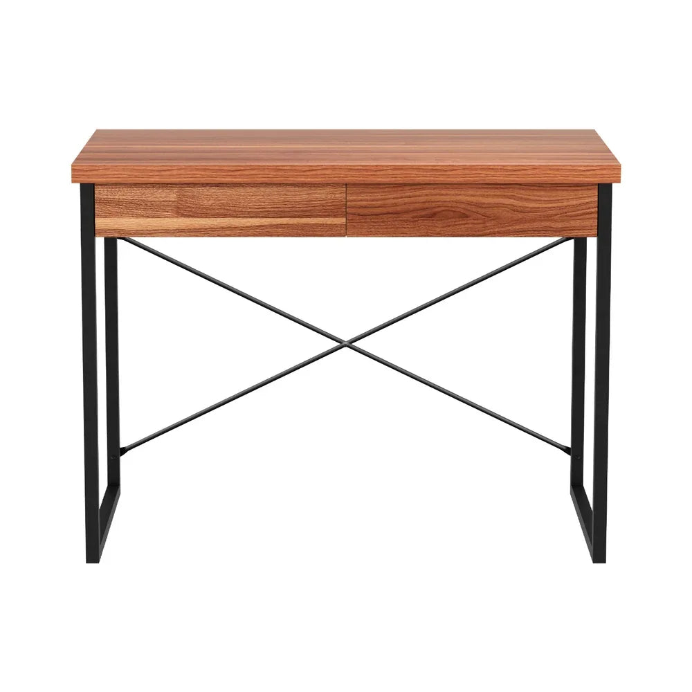 Artiss Computer Desk Drawer Storage Walnut 100CM - Mekamart Australia