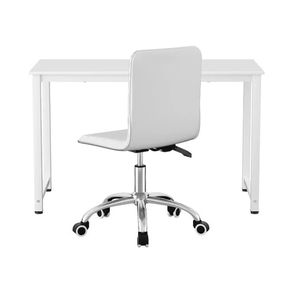 Artiss Computer Desk 120cm Executive Office Chairs Set PU Leather Low Back White - Mekamart Australia