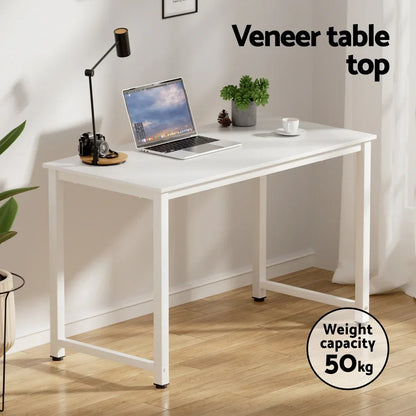 Artiss Computer Desk 120cm Executive Office Chairs Set PU Leather Low Back White - Mekamart Australia