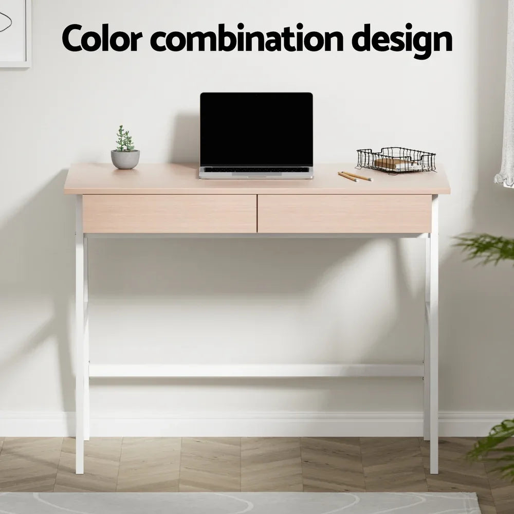 Artiss Computer Desk Drawer Cabinet Oak 100CM - Mekamart Australia