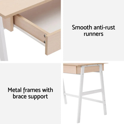 Artiss Computer Desk Drawer Cabinet Oak 100CM - Mekamart Australia