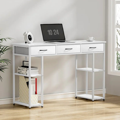 Artiss Computer Desk Drawer Shelves Study Table 120CM White - Mekamart Australia