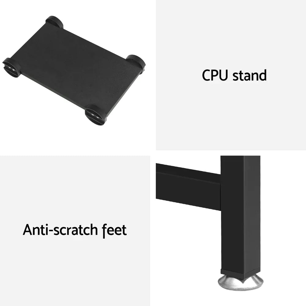 Artiss Computer Desk L-Shape CPU Stand Black 147CM - Mekamart Australia