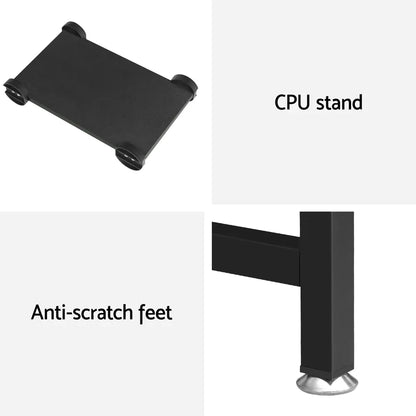 Artiss Computer Desk L-Shape CPU Stand Black 147CM - Mekamart Australia