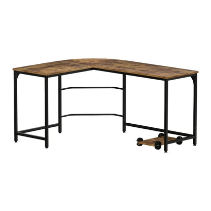 Artiss Computer Desk L-Shape CPU Stand Brown 147CM - Mekamart Australia