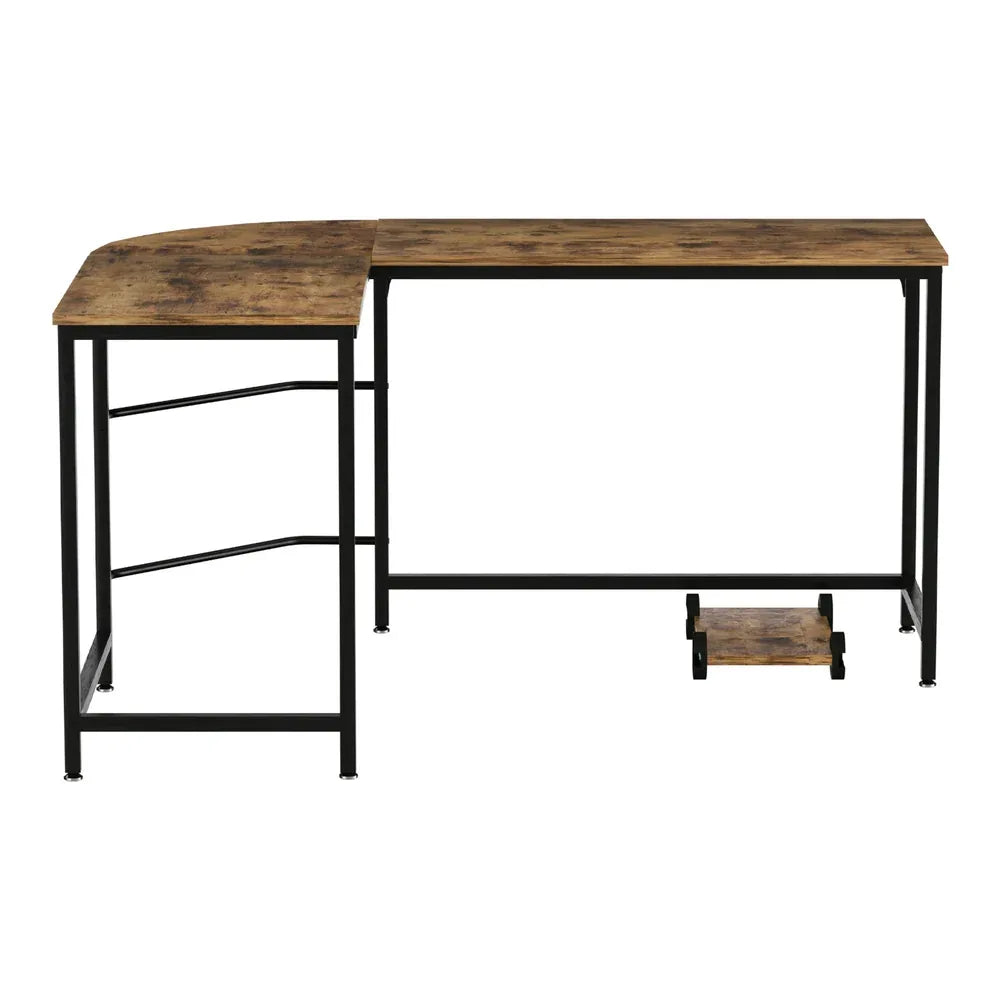 Artiss Computer Desk L-Shape CPU Stand Brown 147CM - Mekamart Australia