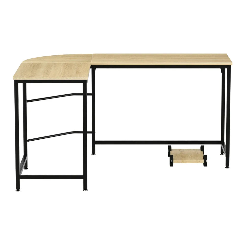 Artiss Computer Desk L-Shape CPU Stand Oak 147CM - Mekamart Australia