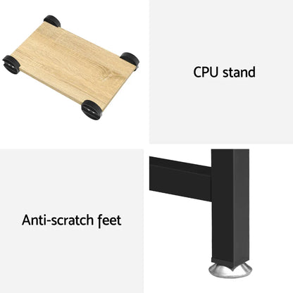 Artiss Computer Desk L-Shape CPU Stand Oak 147CM - Mekamart Australia