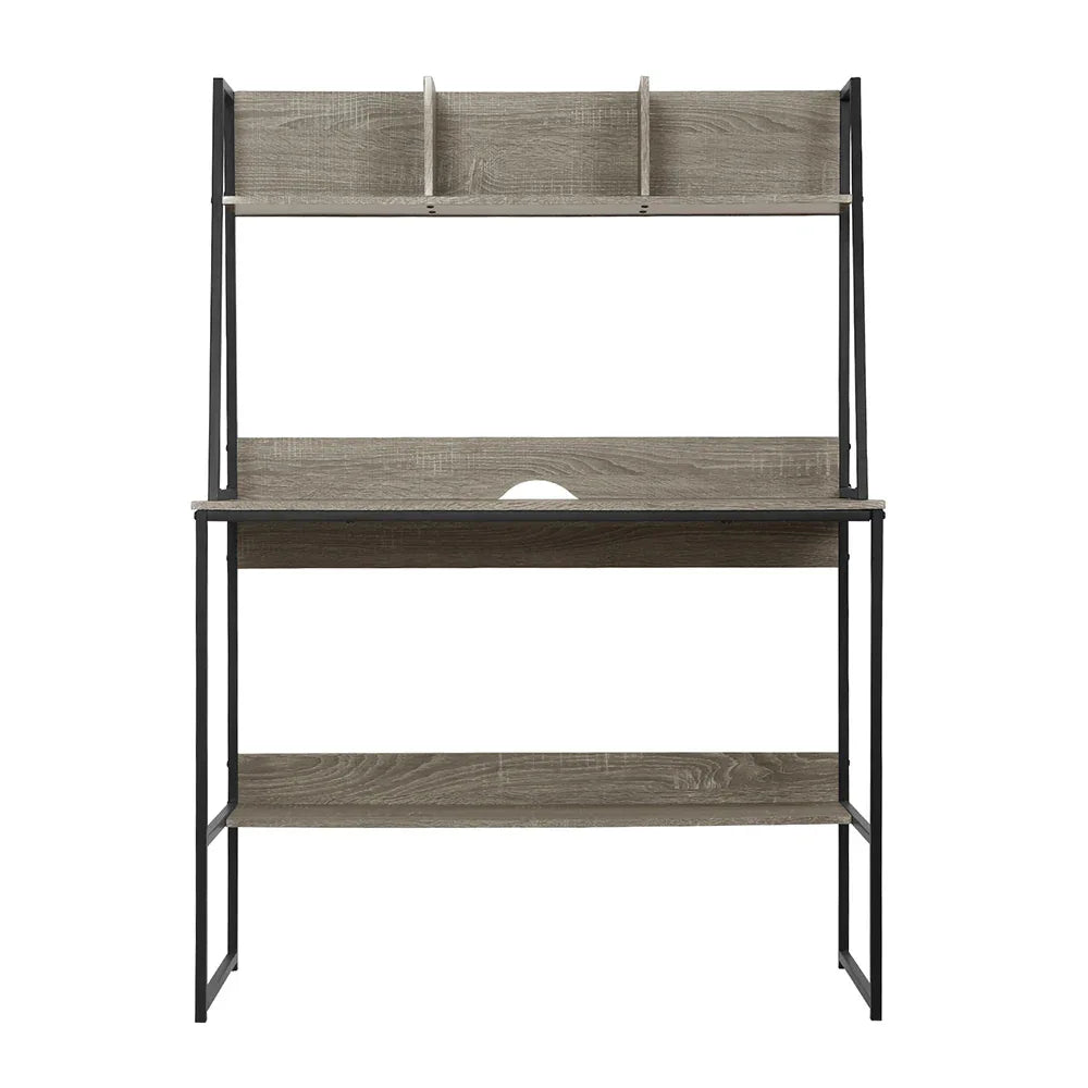 Artiss Computer Desk Bookshelf Storage Grey 100CM - Mekamart Australia