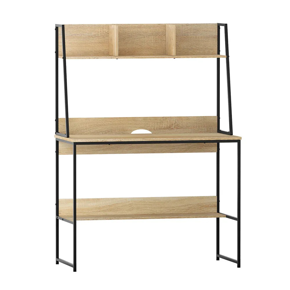 Artiss Computer Desk Bookshelf Storage 100CM Oak - Mekamart Australia