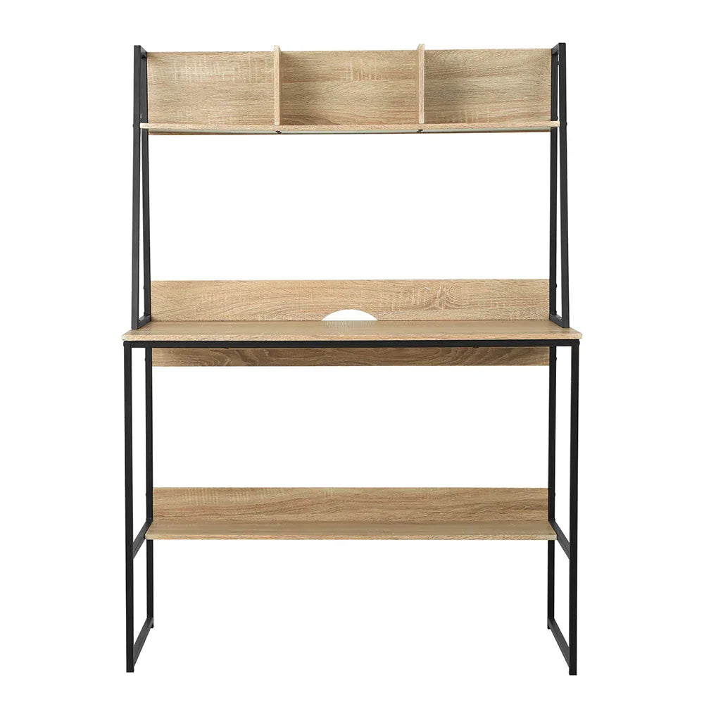 Artiss Computer Desk Bookshelf Storage 100CM Oak - Mekamart Australia