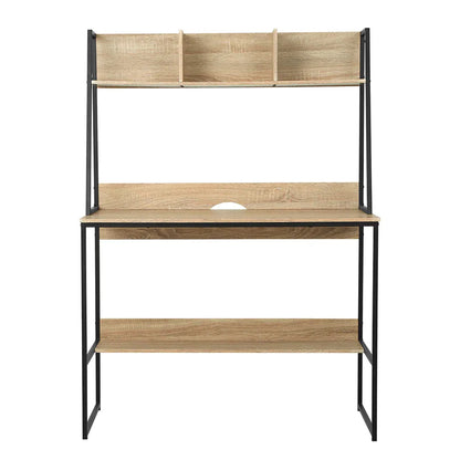 Artiss Computer Desk Bookshelf Storage 100CM Oak - Mekamart Australia