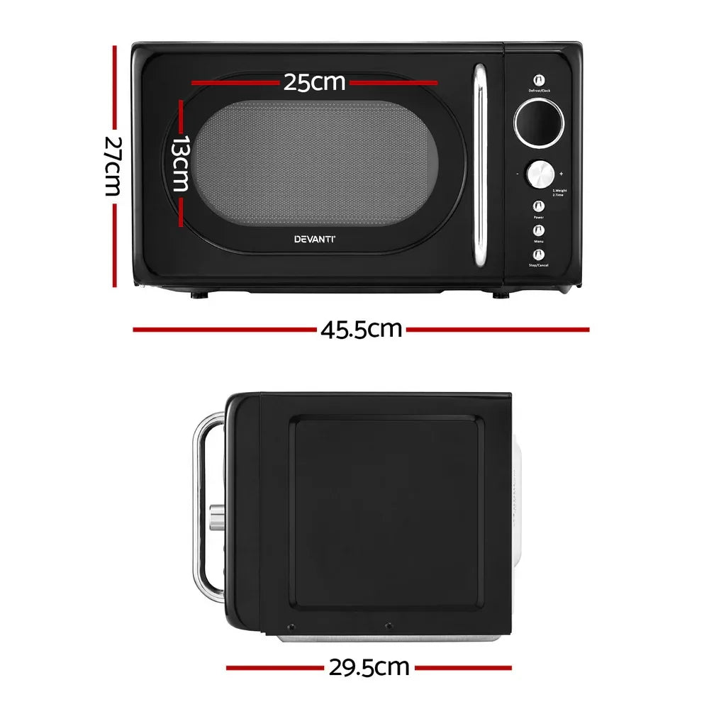 Devanti 20L Microwave Oven 700W Black - Mekamart Australia