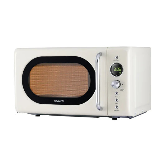 Devanti 20L Microwave Oven 700W Cream - Mekamart Australia