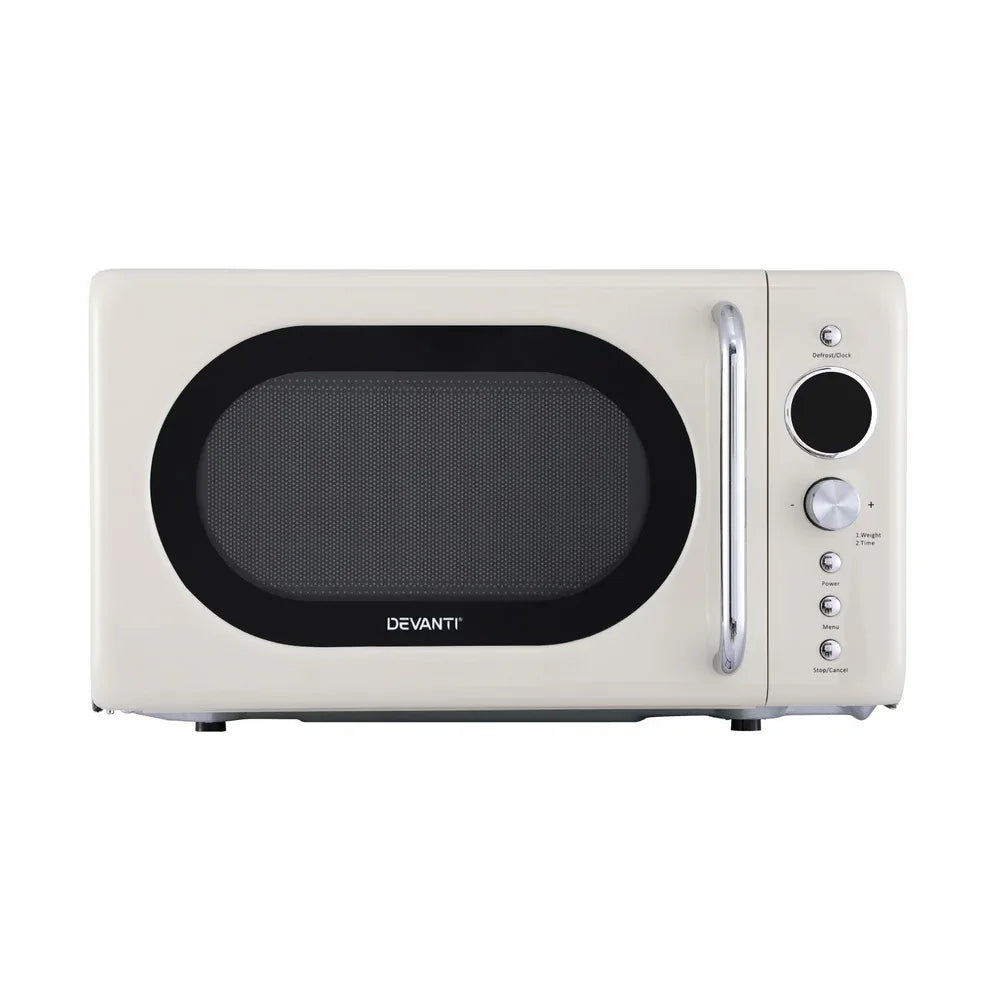 Devanti 20L Microwave Oven 700W Cream - Mekamart Australia