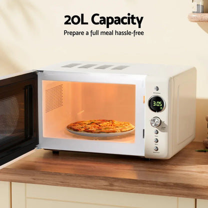 Devanti 20L Microwave Oven 700W Cream - Mekamart Australia