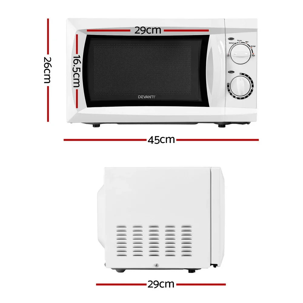 Devanti 20L Microwave Oven 800W White - Mekamart Australia