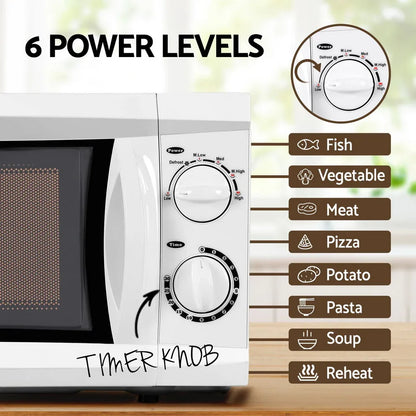 Devanti 20L Microwave Oven 800W White - Mekamart Australia