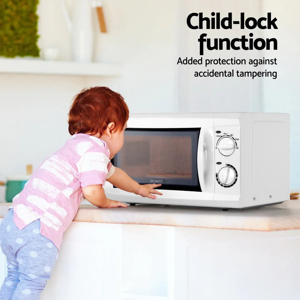 Devanti 20L Microwave Oven 800W White - Mekamart Australia