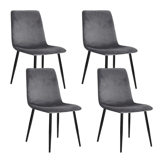 Artiss Dining Chairs Set of 4 Velvet Horizontal Slope Grey - Mekamart Australia