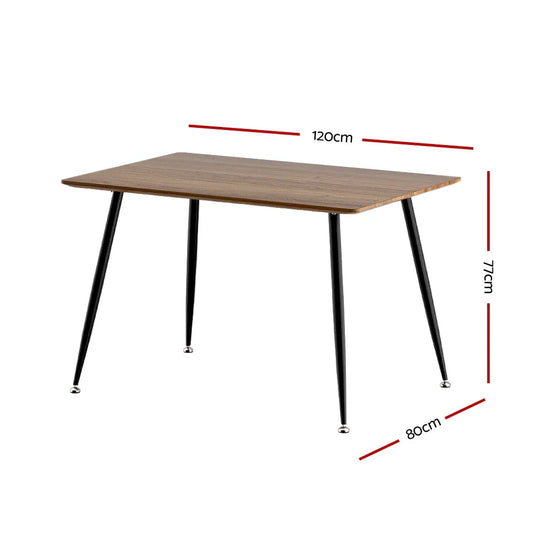 Artiss Dining Table 4 Seater Kitchen Cafe Wooden Table Rectangular 120CM - Mekamart Australia