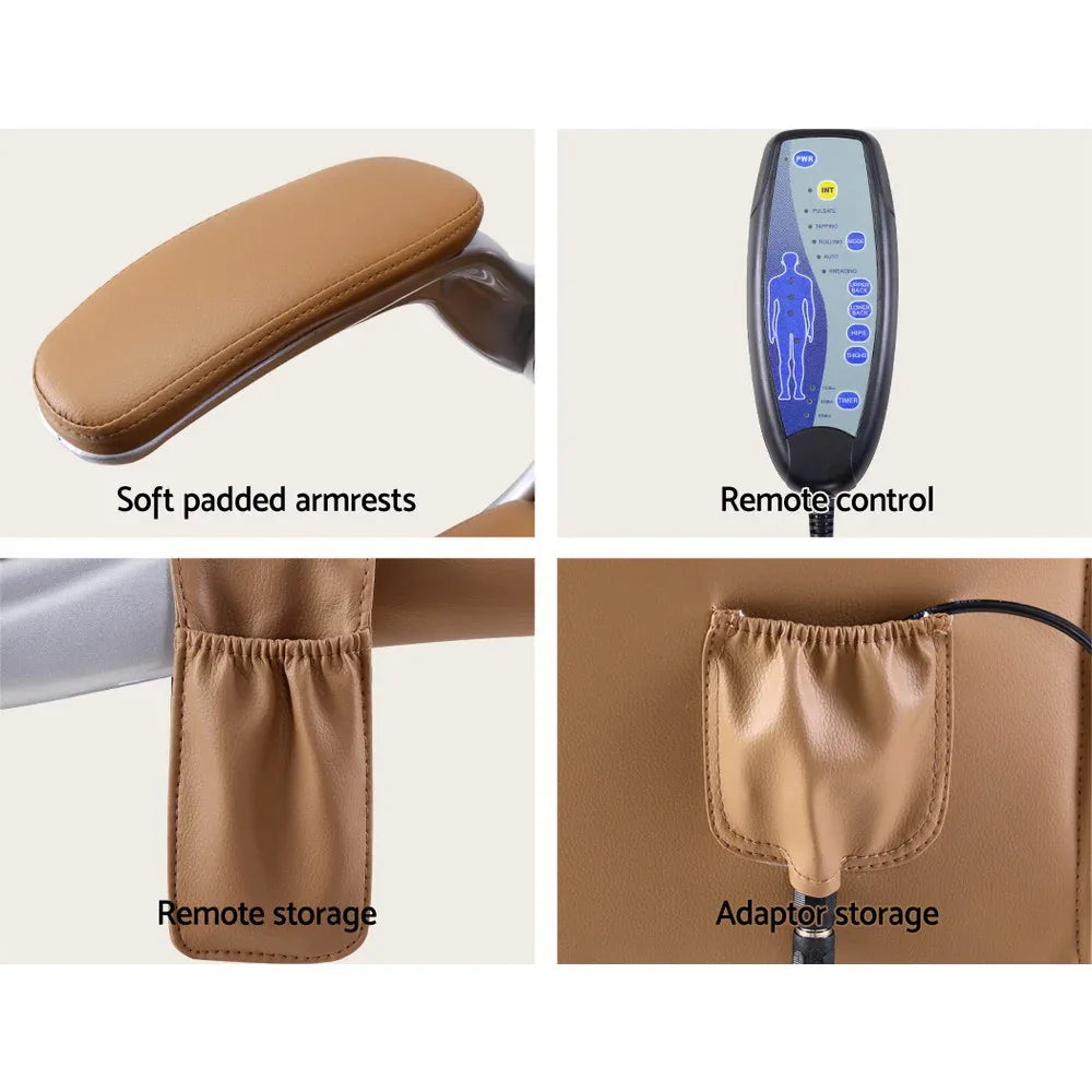 Artiss 8 Point Massage Office Chair PU Leather Brown - Mekamart Australia
