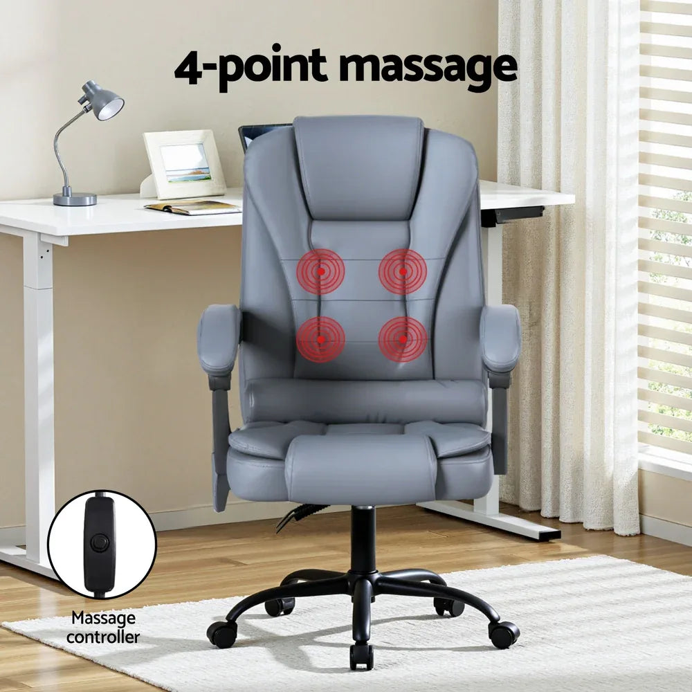Artiss Executive Office Chair 4-Point Massage Adjustable Ergonomic Recline PU - Mekamart Australia