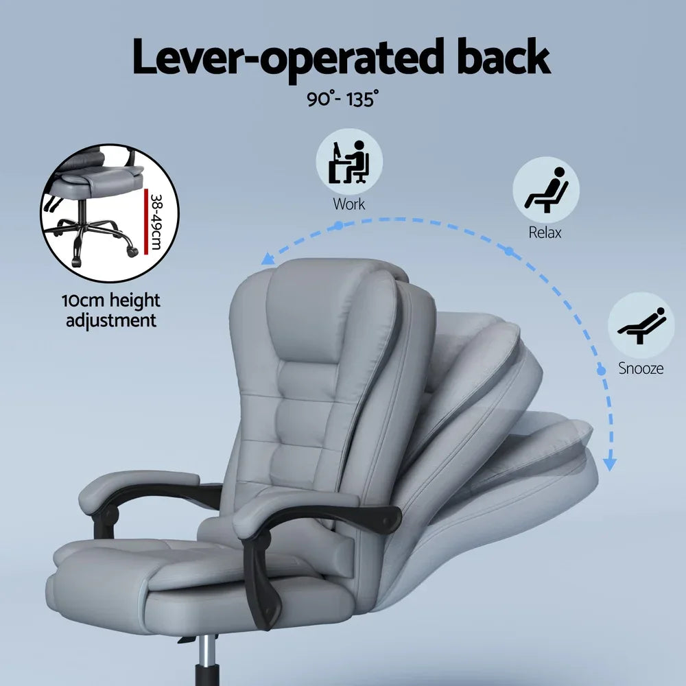 Artiss Executive Office Chair 4-Point Massage Adjustable Ergonomic Recline PU - Mekamart Australia