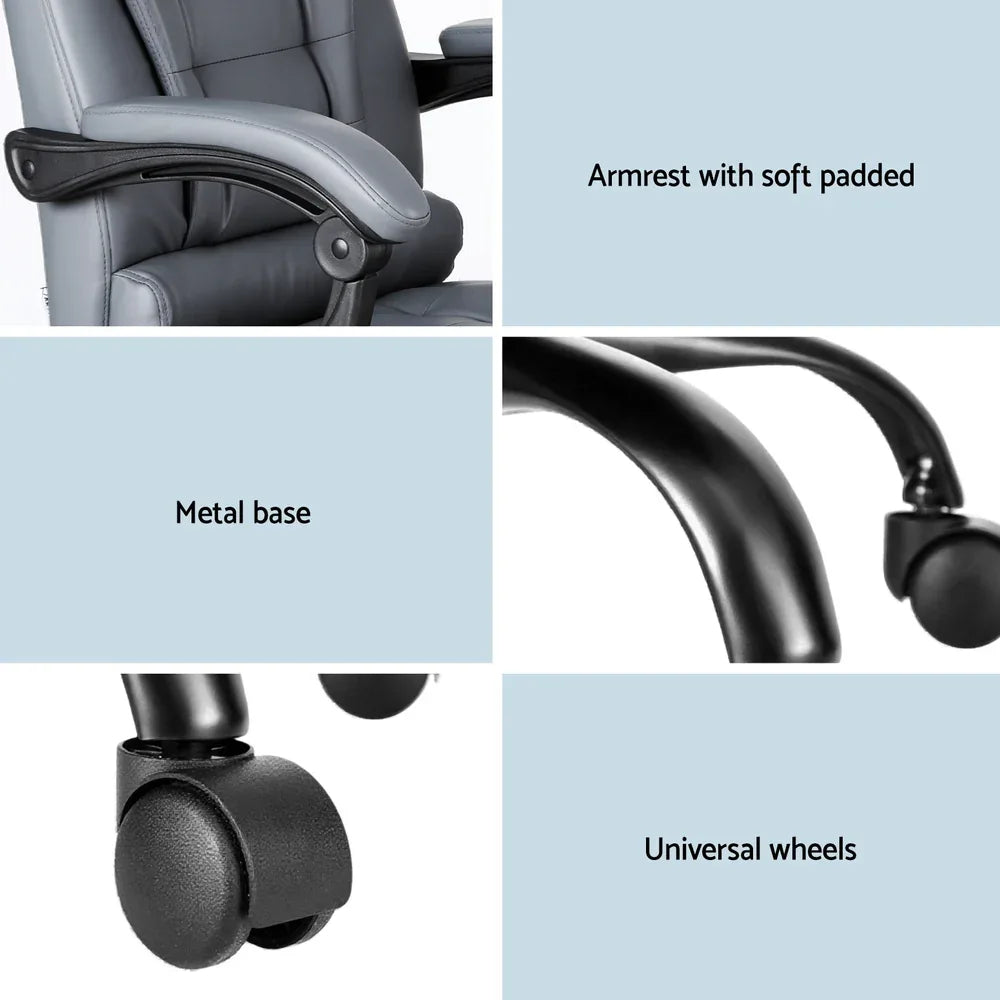 Artiss Executive Office Chair 4-Point Massage Adjustable Ergonomic Recline PU - Mekamart Australia