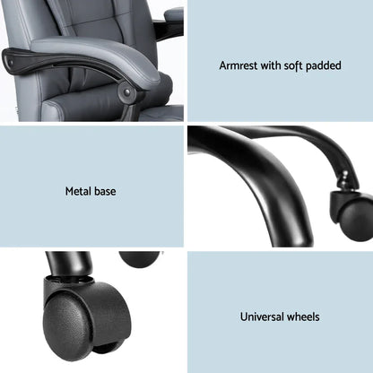 Artiss Executive Office Chair 4-Point Massage Adjustable Ergonomic Recline PU - Mekamart Australia