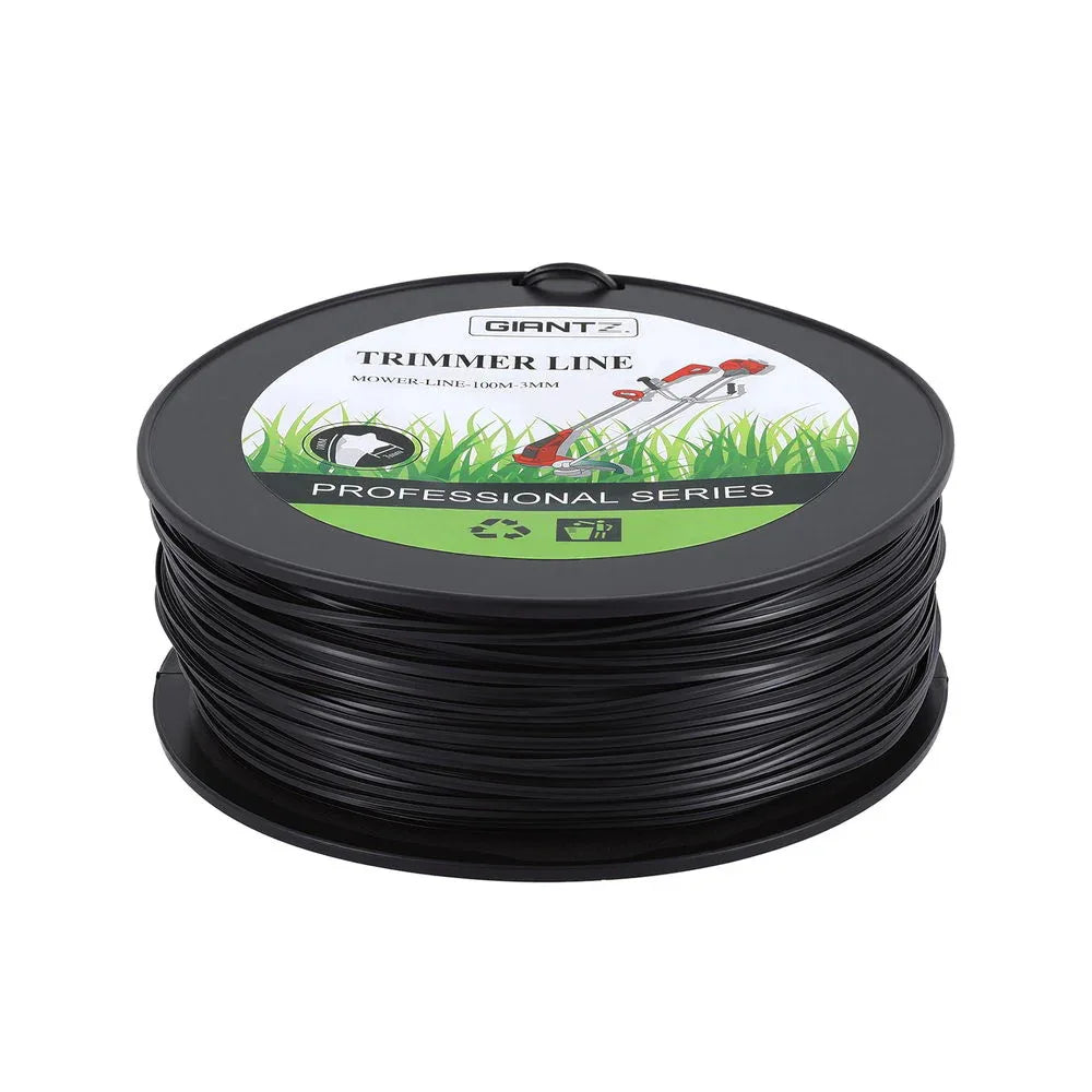 Giantz 100M Whipper Snipper Trimmer Line 3.0mm Star Nylon String Cord Black - Mekamart Australia