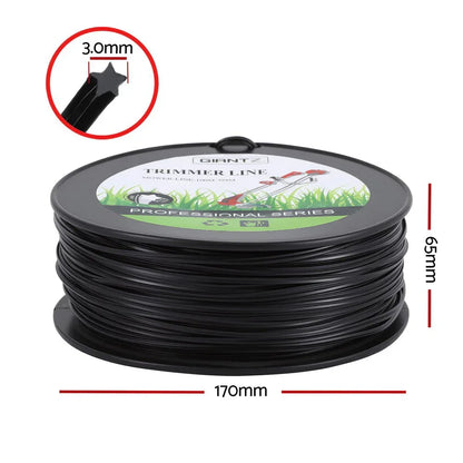 Giantz 100M Whipper Snipper Trimmer Line 3.0mm Star Nylon String Cord Black - Mekamart Australia