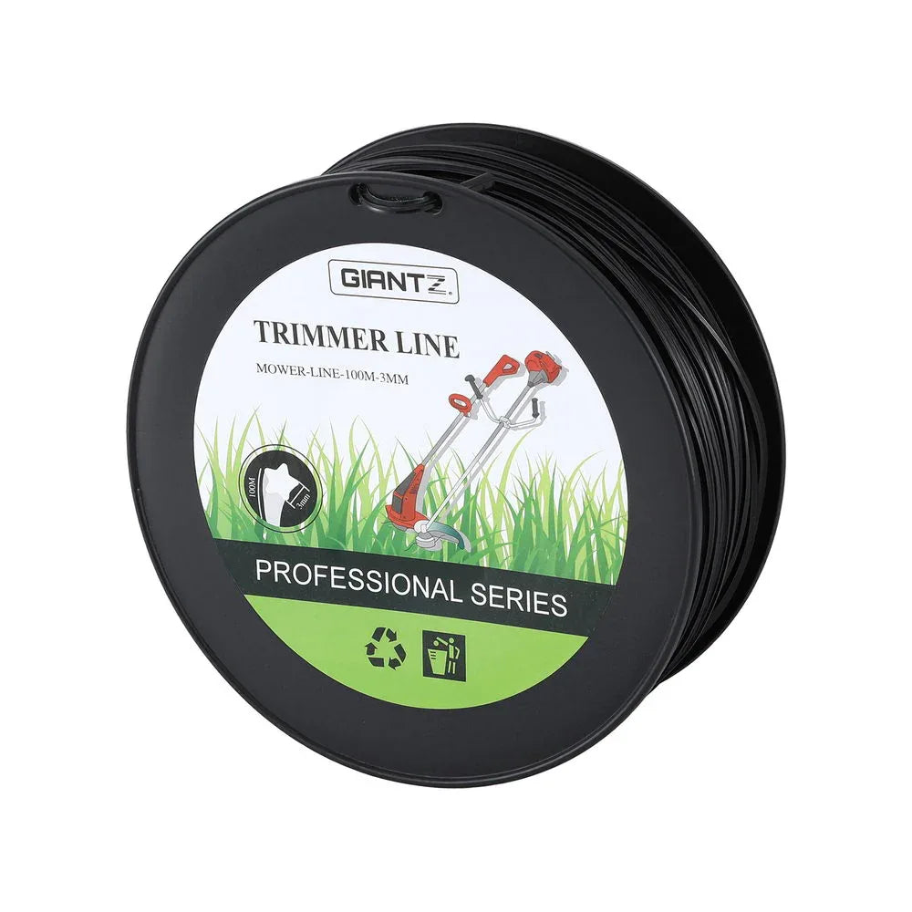 Giantz 100M Whipper Snipper Trimmer Line 3.0mm Star Nylon String Cord Black - Mekamart Australia