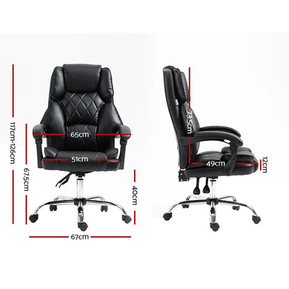 Artiss Executive Office Chair Leather Recliner Black - Mekamart Australia