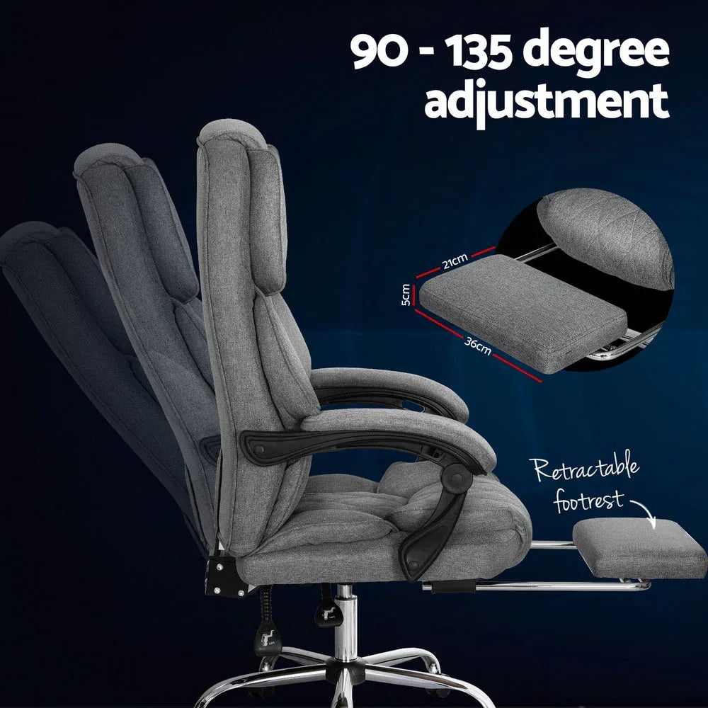 Artiss Executive Office Chair Footrest Grey - Mekamart Australia