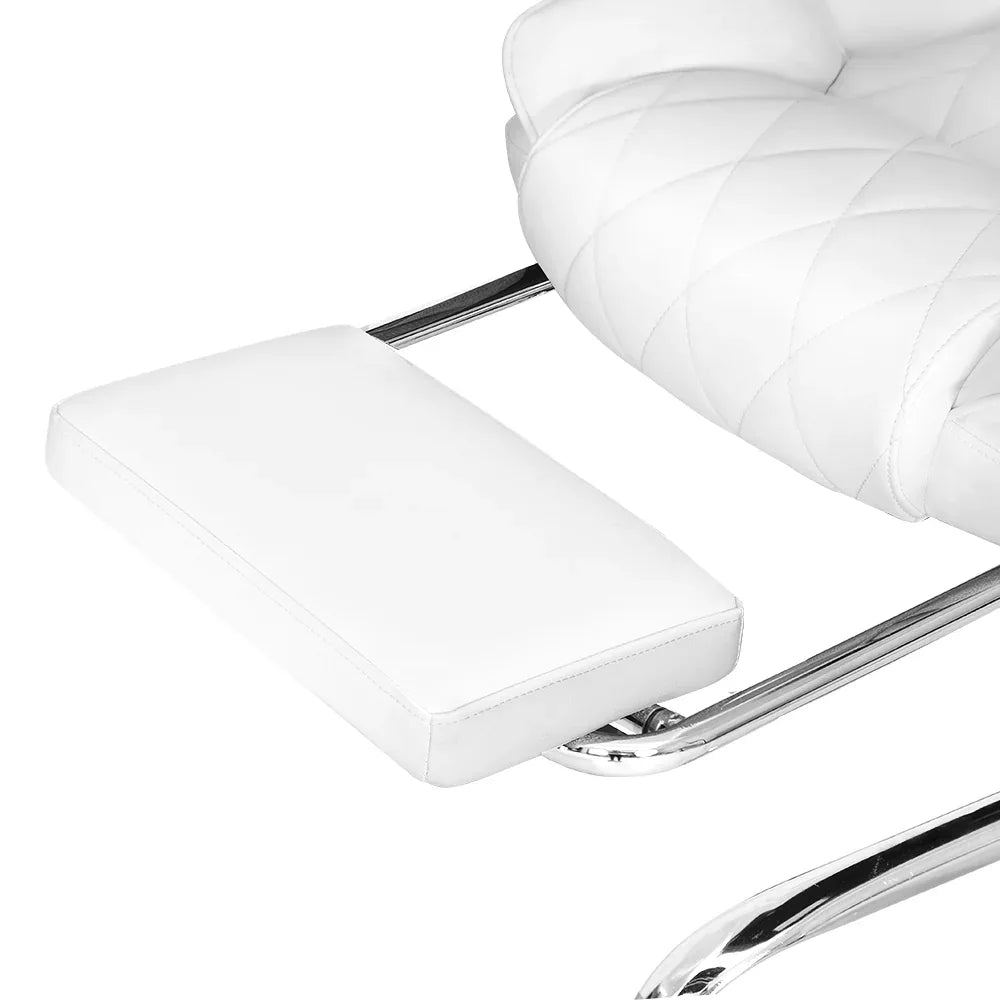 Artiss Executive Office Chair Leather Footrest White - Mekamart Australia