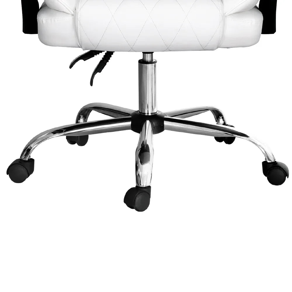 Artiss Executive Office Chair Leather Recliner White - Mekamart Australia