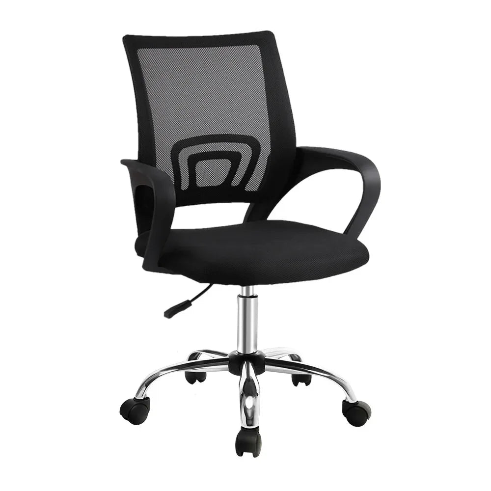 Artiss Mesh Office Chair Mid Back Black - Mekamart Australia