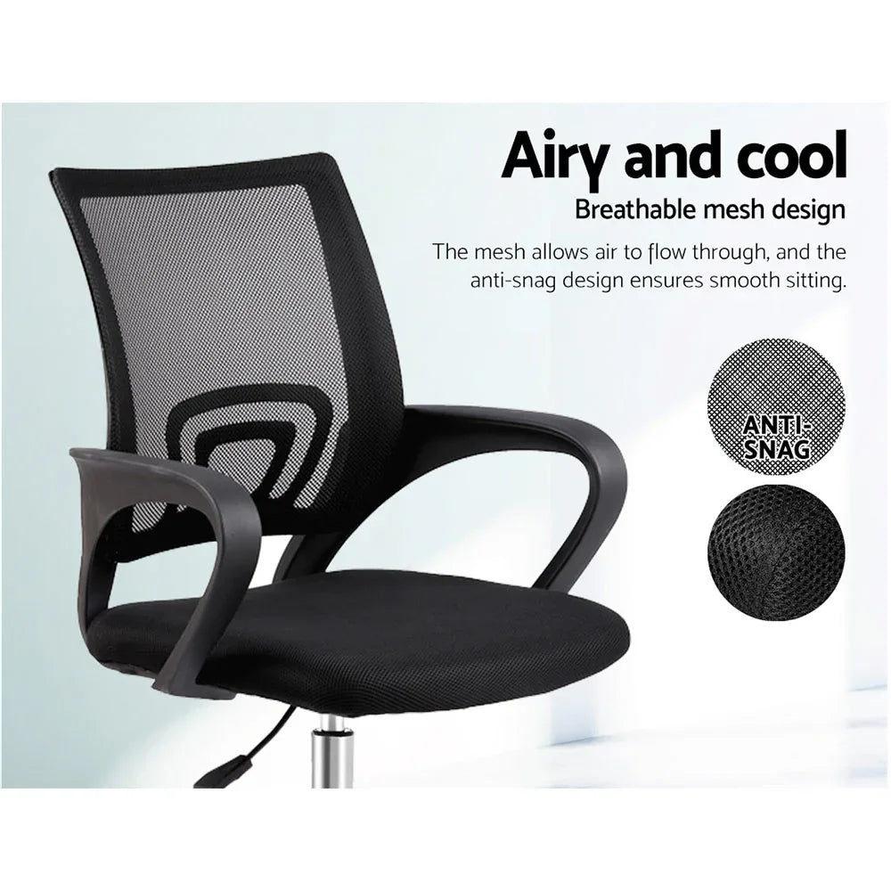 Artiss Mesh Office Chair Mid Back Black - Mekamart Australia