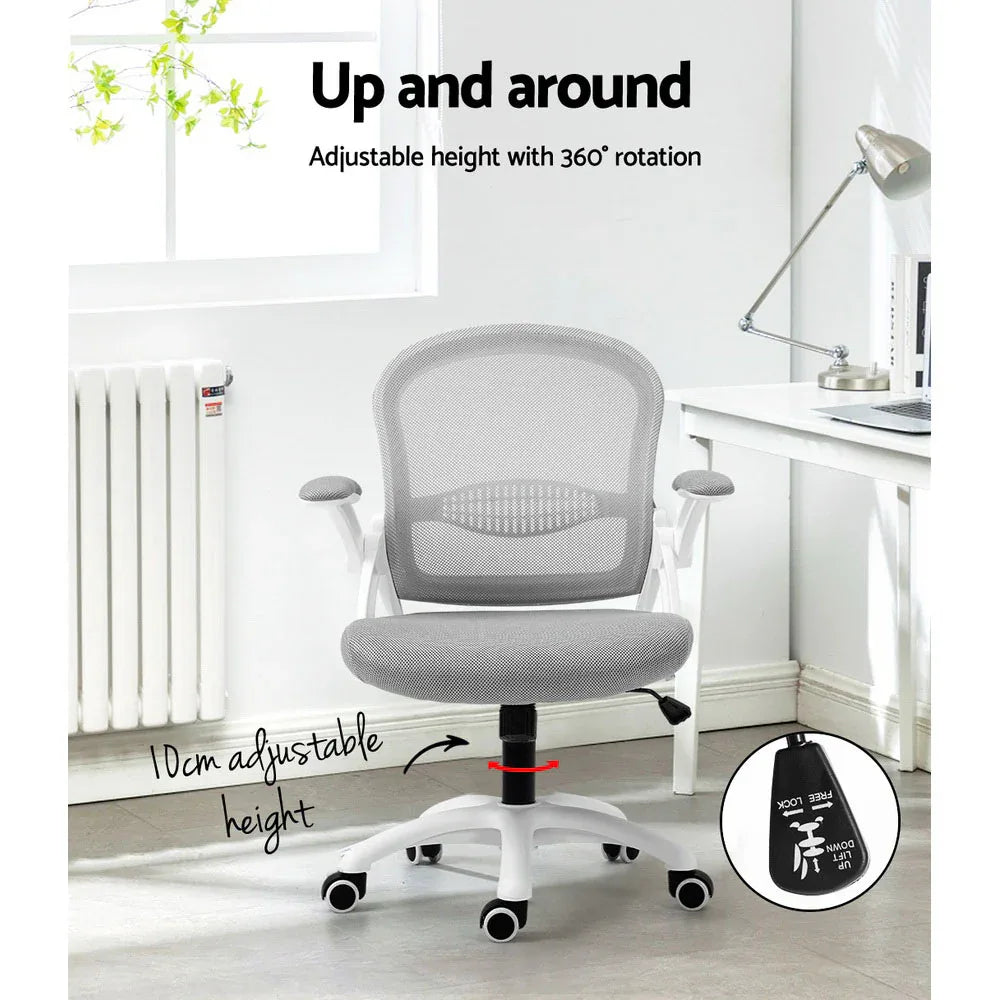 Artiss Mesh Office Chair Mid Back Grey - Mekamart Australia