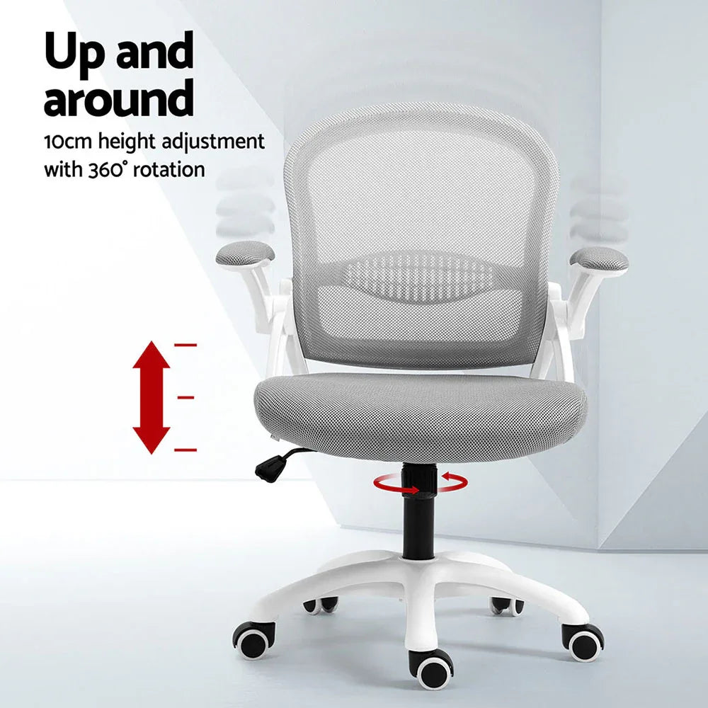 Artiss 2x Mesh Office Chair Computer Gaming Desk Chairs Work Study Mid Back Grey - Mekamart Australia