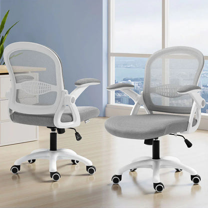 Artiss 2x Mesh Office Chair Computer Gaming Desk Chairs Work Study Mid Back Grey - Mekamart Australia