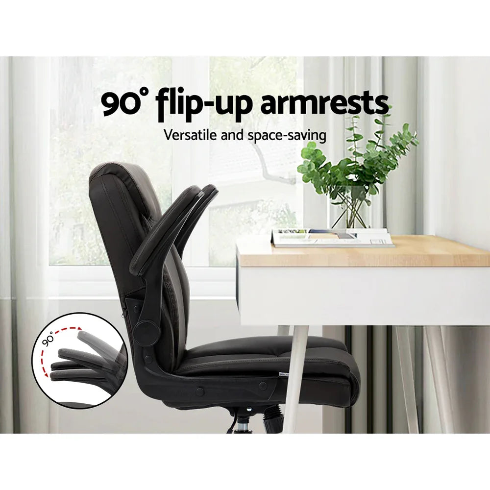 Artiss Executive Office Chair Mid Back Brwon - Mekamart Australia