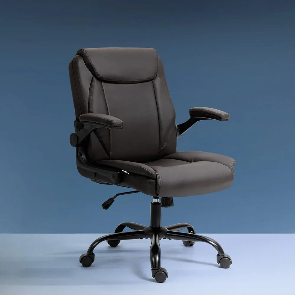 Artiss Executive Office Chair Mid Back Brwon - Mekamart Australia