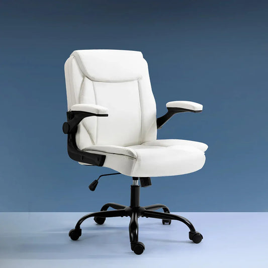 Artiss Executive Office Chair Mid Back White - Mekamart Australia