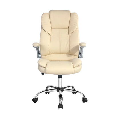Artiss Executive Office Chair Leather Tilt Beige - Mekamart Australia